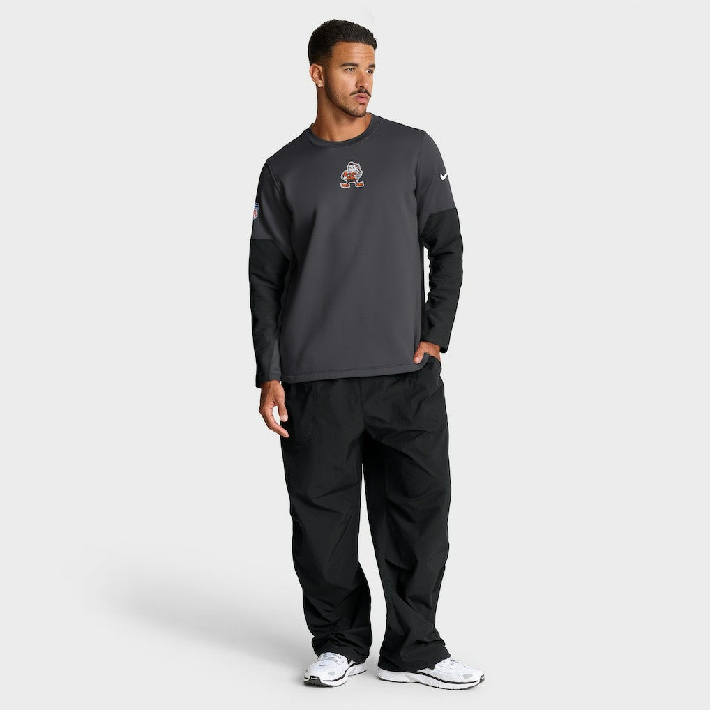 Cleveland Browns Sideline Coach Therma-FIT Long Sleeve T-Shirt Anthracite | Nike for Sale