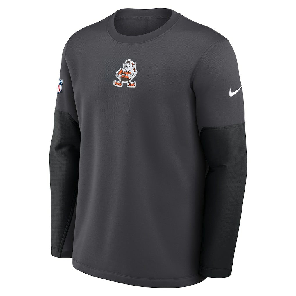 Cleveland Browns Sideline Coach Therma-FIT Long Sleeve T-Shirt Anthracite | Nike for Sale