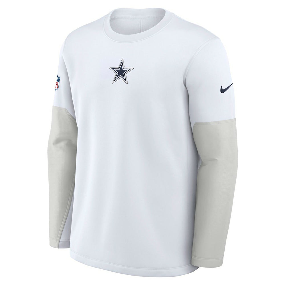 Dallas Cowboys Sideline Coach Therma-FIT Long Sleeve T-Shirt White | Nike for Sale