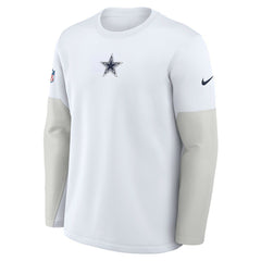 Dallas Cowboys Sideline Coach Therma-FIT Long Sleeve T-Shirt White | Nike for Sale