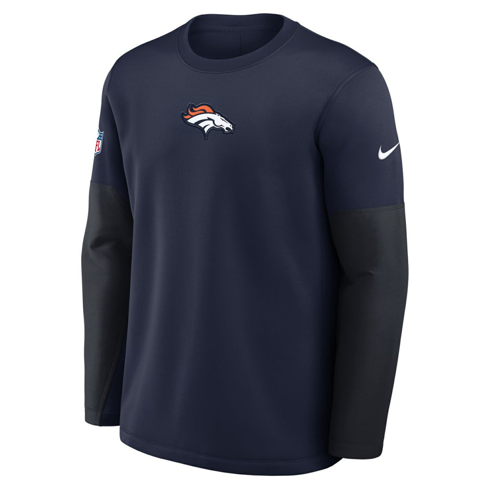 Denver Broncos Sideline Coach Therma-FIT Long Sleeve T-Shirt Navy | Nike for Sale