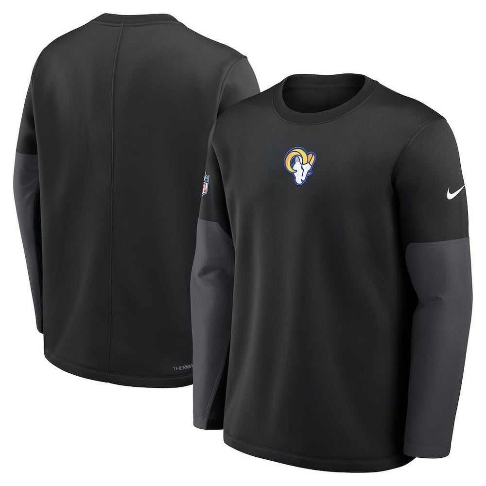 Los Angeles Rams Sideline Coach Therma-FIT Long Sleeve T-Shirt Black | Nike for Sale
