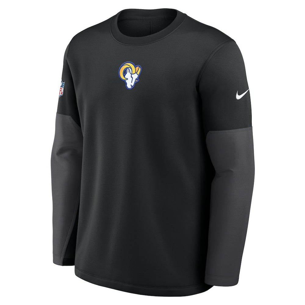 Los Angeles Rams Sideline Coach Therma-FIT Long Sleeve T-Shirt Black | Nike for Sale