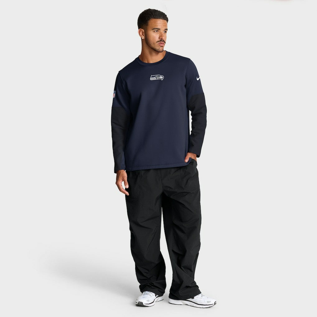Seattle Seahawks Sideline Coach Therma-FIT Long Sleeve T-Shirt College Navy | Nike for Sale