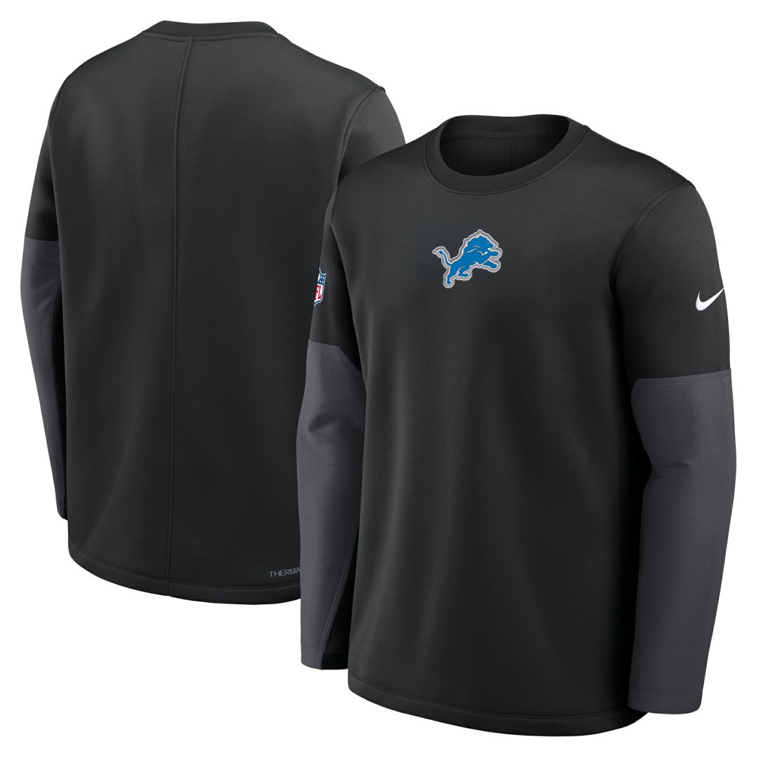 Detroit Lions Sideline Coach Therma-FIT Long Sleeve T-Shirt Black | Nike for Sale