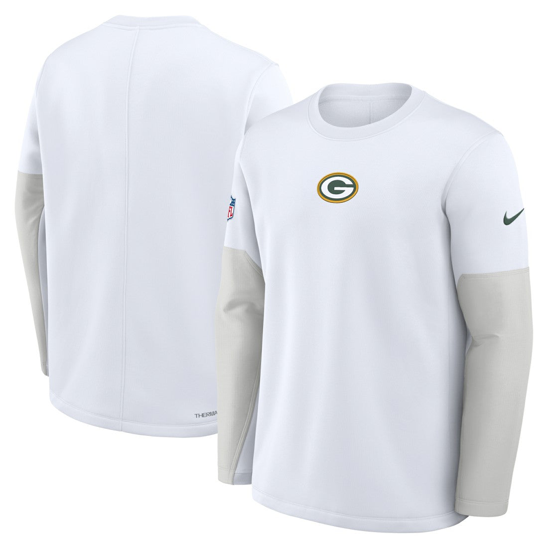 Green Bay Packers Sideline Coach Therma-FIT Long Sleeve T-Shirt White | Nike for Sale