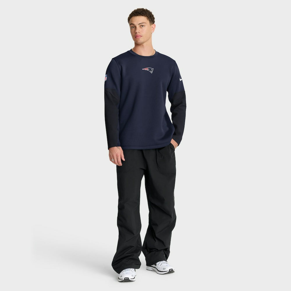 New England Patriots Sideline Coach Therma-FIT Long Sleeve T-Shirt Navy | Nike for Sale