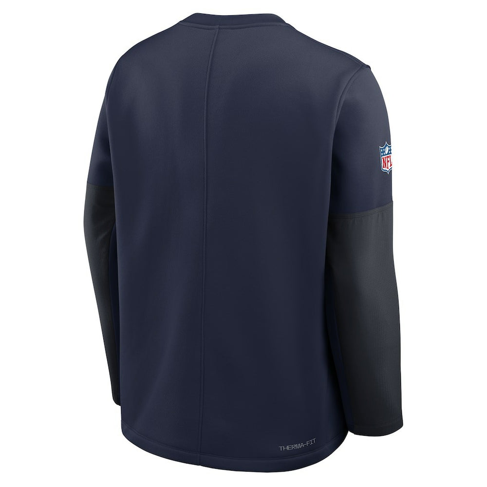 New England Patriots Sideline Coach Therma-FIT Long Sleeve T-Shirt Navy | Nike for Sale