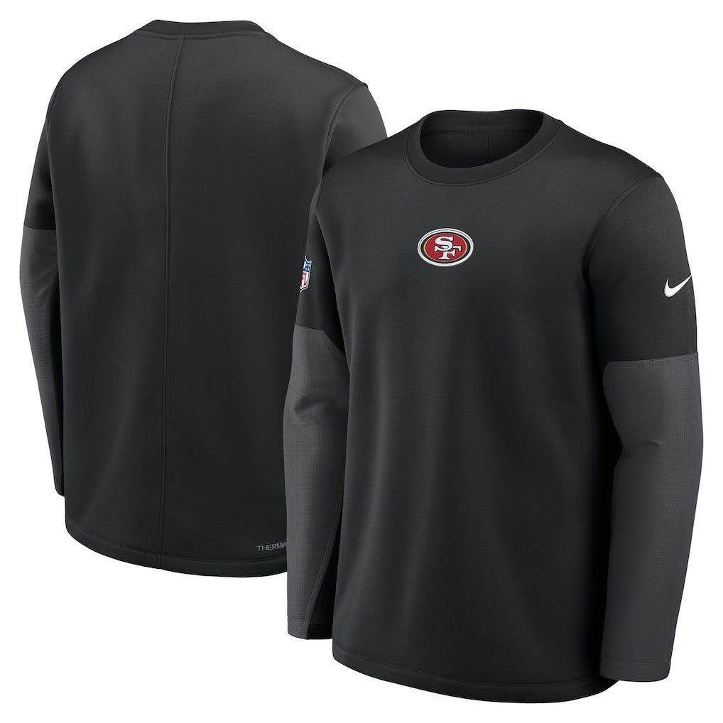 San Francisco 49ers Sideline Coach Therma-FIT Long Sleeve T-Shirt Black | Nike for Sale