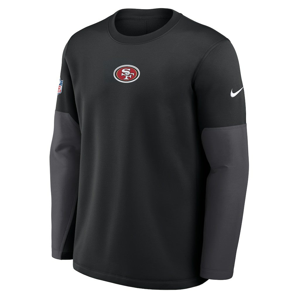 San Francisco 49ers Sideline Coach Therma-FIT Long Sleeve T-Shirt Black | Nike for Sale