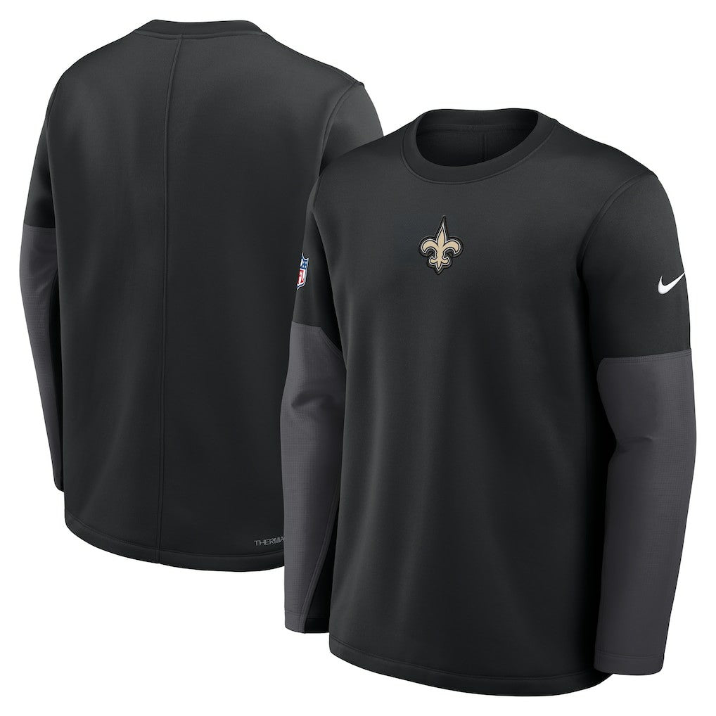 New Orleans Saints Sideline Coach Therma-FIT Long Sleeve T-Shirt Black | Nike for Sale