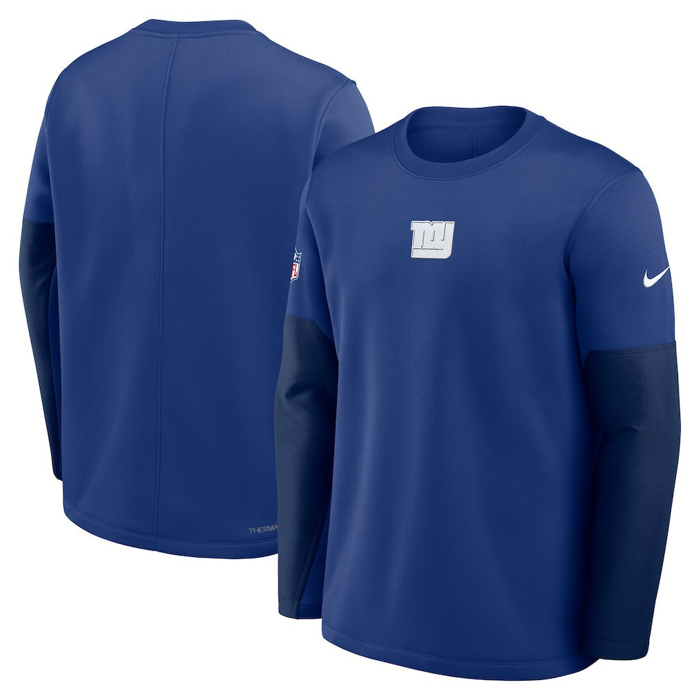 New York Giants Sideline Coach Therma-FIT Long Sleeve T-Shirt Royal | Nike for Sale