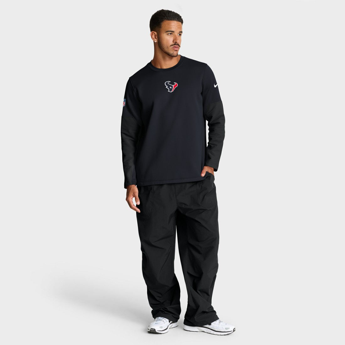Houston Texans Sideline Coach Therma-FIT Long Sleeve T-Shirt Navy | Nike for Sale
