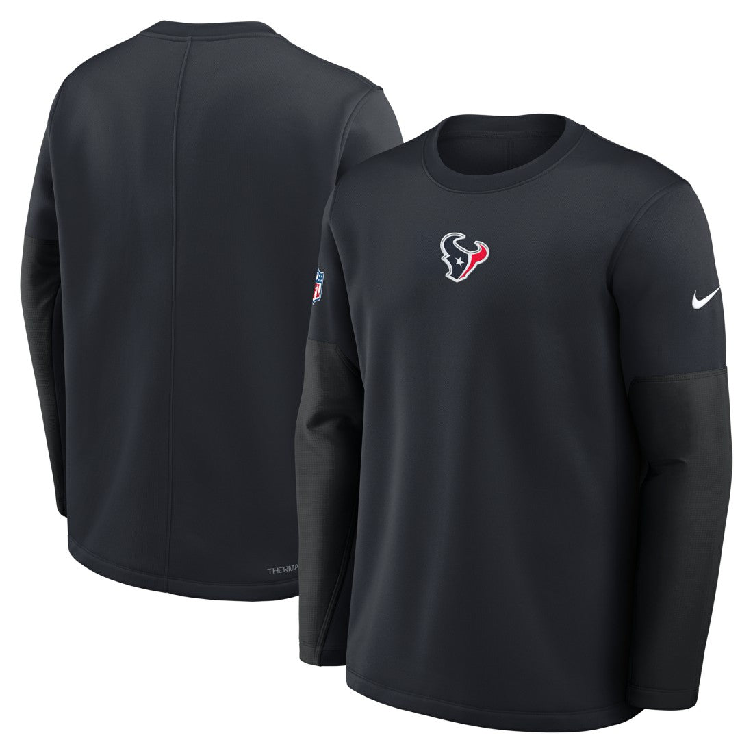 Houston Texans Sideline Coach Therma-FIT Long Sleeve T-Shirt Navy | Nike for Sale