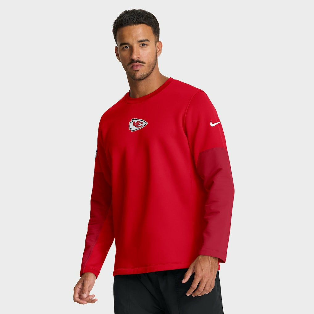 Kansas City Chiefs Sideline Coach Therma-FIT Long Sleeve T-Shirt Red | Nike for Sale