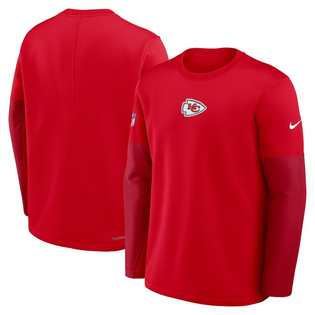 Kansas City Chiefs Sideline Coach Therma-FIT Long Sleeve T-Shirt Red | Nike for Sale