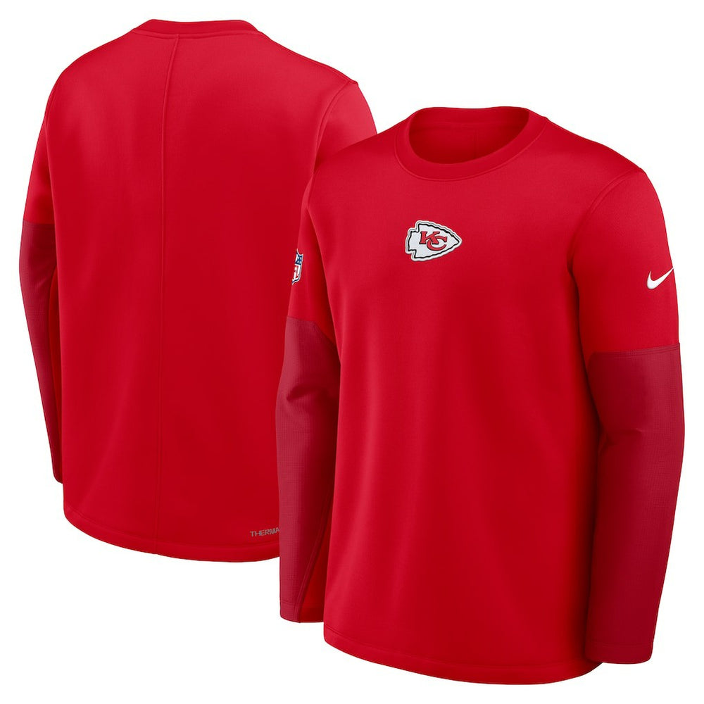 Kansas City Chiefs Sideline Coach Therma-FIT Long Sleeve T-Shirt Red | Nike for Sale