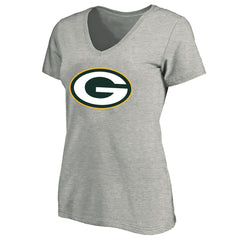 Green Bay Packers Women's Plus Size V-Neck T-Shirt Heather Gray | Fanatics