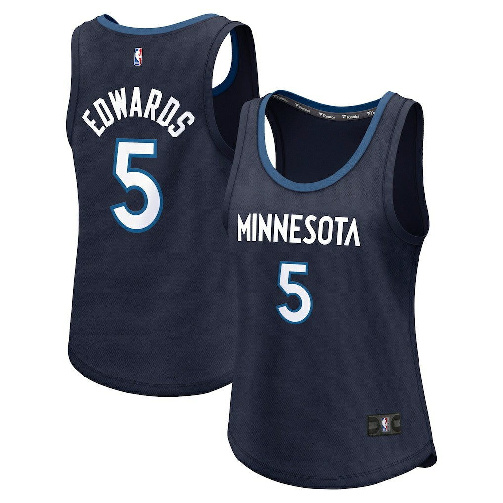 Anthony Edwards Minnesota Timberwolves Women's Fast Break Player Jersey Icon Edition Navy - NBA