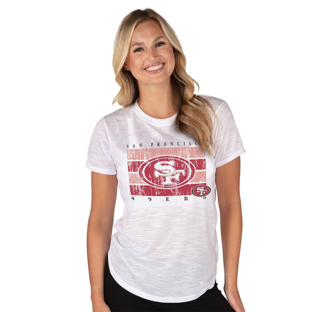 San Francisco 49ers Concepts Sport Women's Infuse Lightweight Slub Knit Top White | NFL