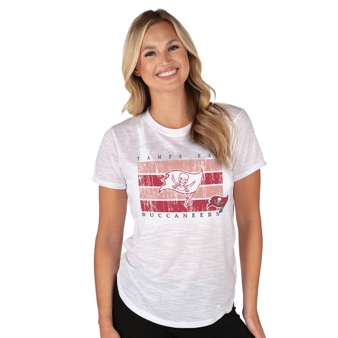Tampa Bay Buccaneers Concepts Sport Women's Infuse Lightweight Slub Knit Top White | NFL