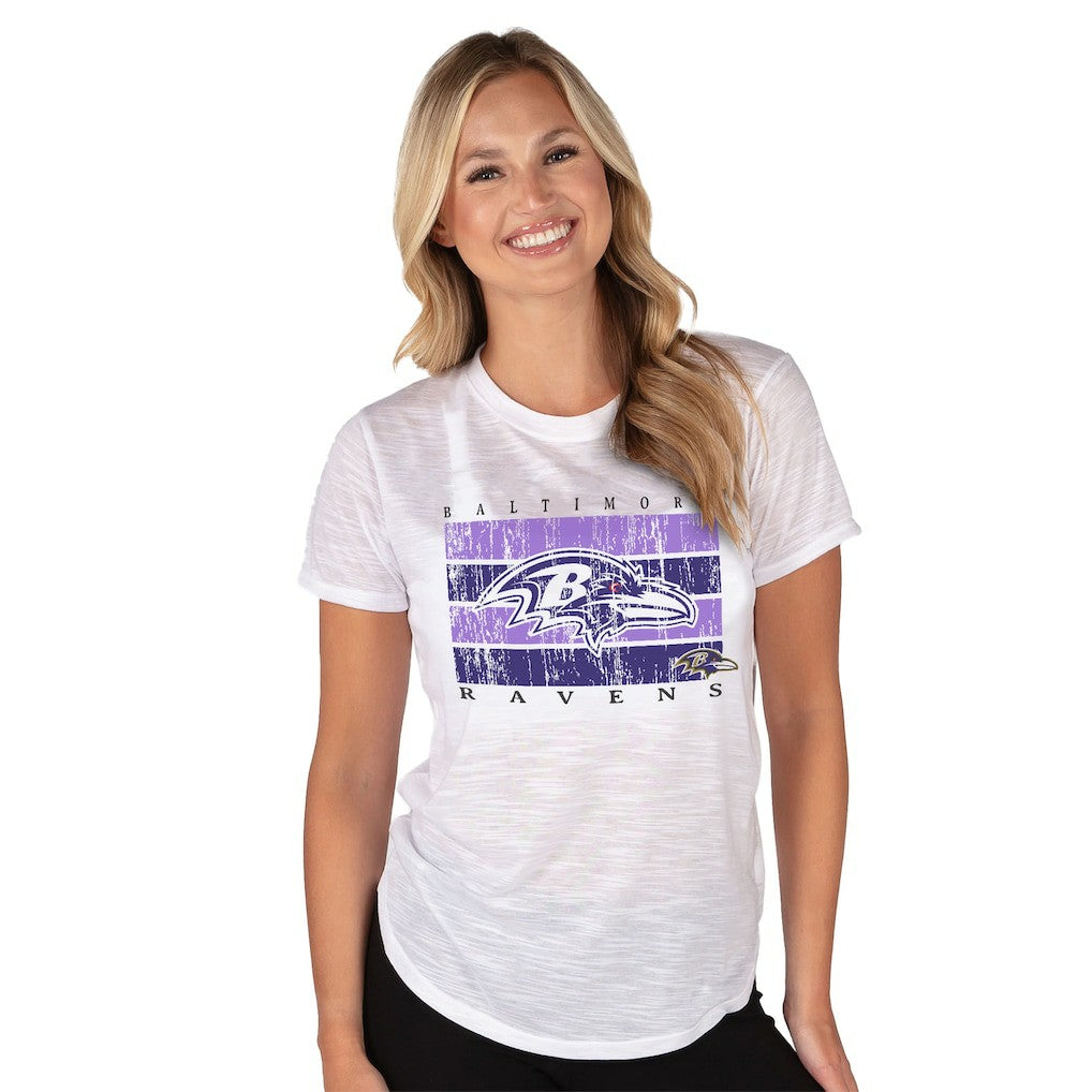 Baltimore Ravens Concepts Sport Women's Infuse Lightweight Slub Knit Top White | NFL