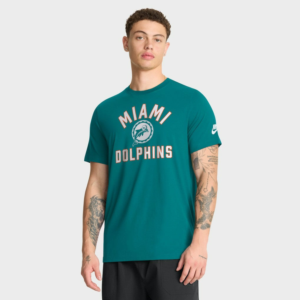 Miami Dolphins Favorable Timeline Tri-Blend T-Shirt Aqua | Nike for Sale