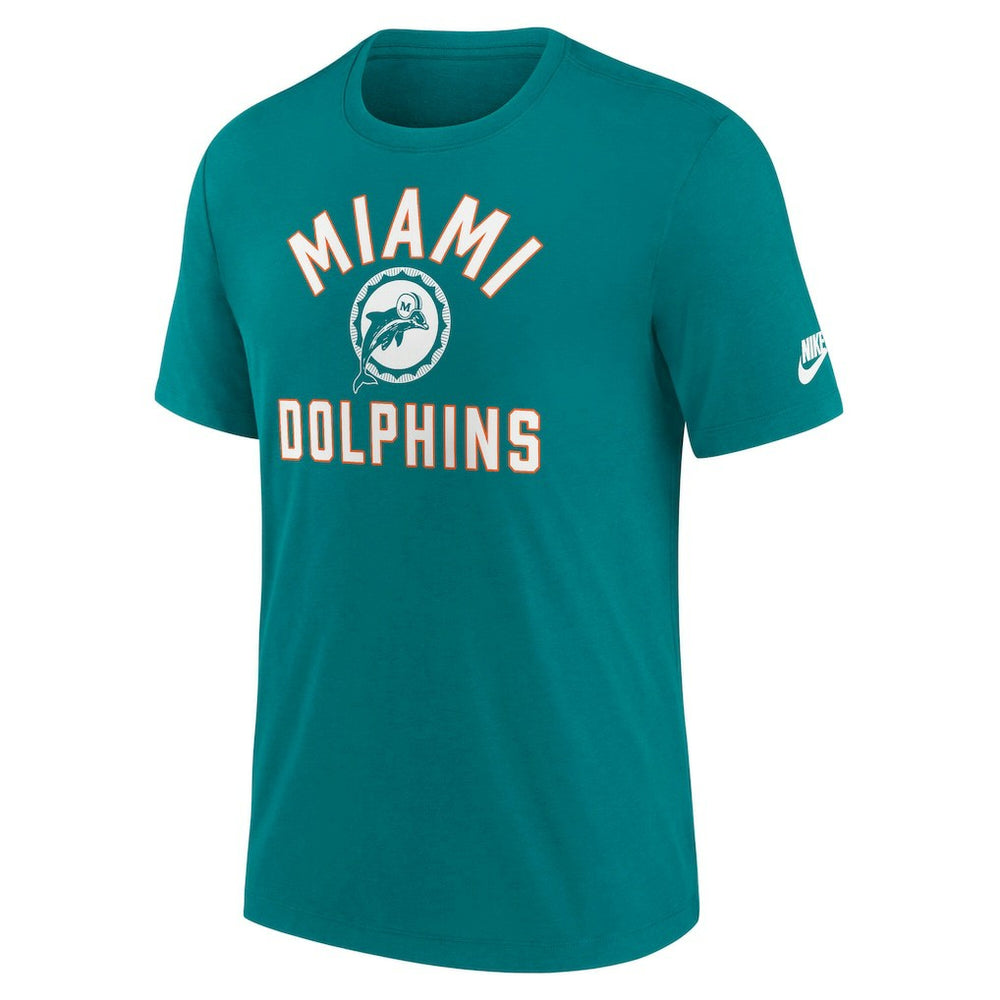 Miami Dolphins Favorable Timeline Tri-Blend T-Shirt Aqua | Nike for Sale