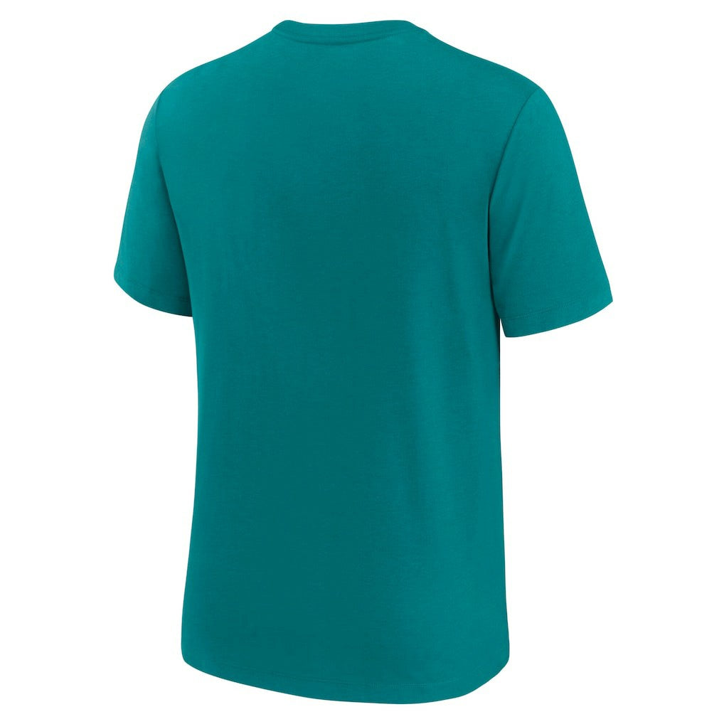 Miami Dolphins Favorable Timeline Tri-Blend T-Shirt Aqua | Nike for Sale