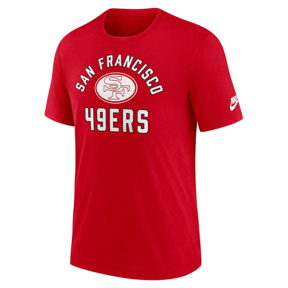 San Francisco 49ers Favorable Timeline Tri-Blend T-Shirt Scarlet | Nike for Sale