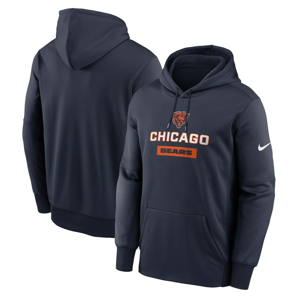 Chicago Bears Toss Sweep Performance Pullover Hoodie Navy | Nike for Sale