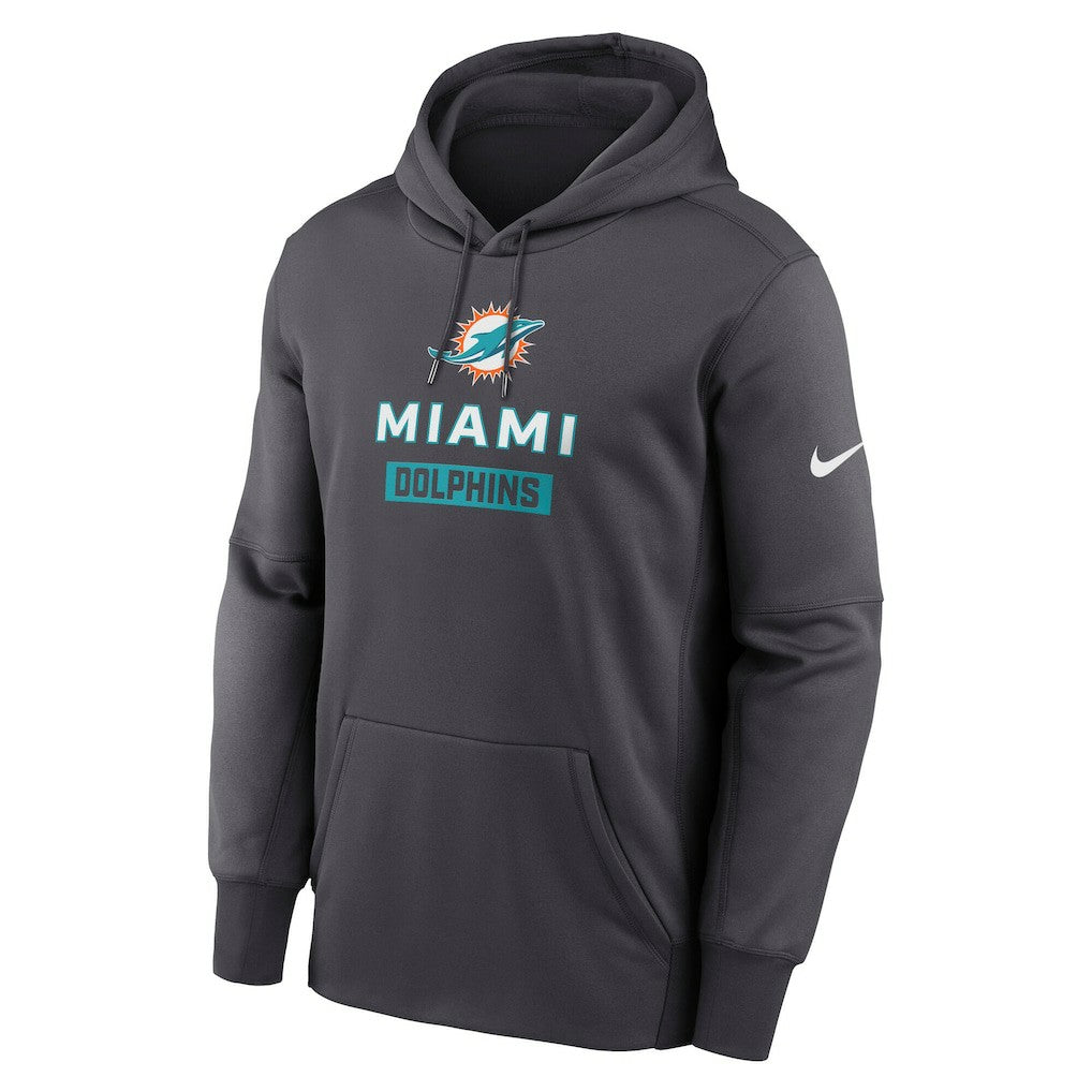 Miami Dolphins Toss Sweep Performance Pullover Hoodie Anthracite | Nike for Sale
