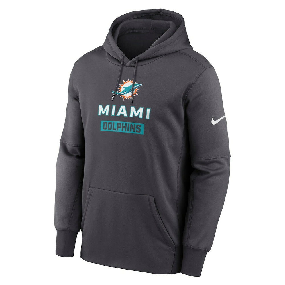 Miami Dolphins Toss Sweep Performance Pullover Hoodie Anthracite | Nike for Sale
