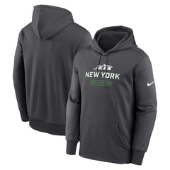 New York Jets Toss Sweep Performance Pullover Hoodie Anthracite | Nike for Sale