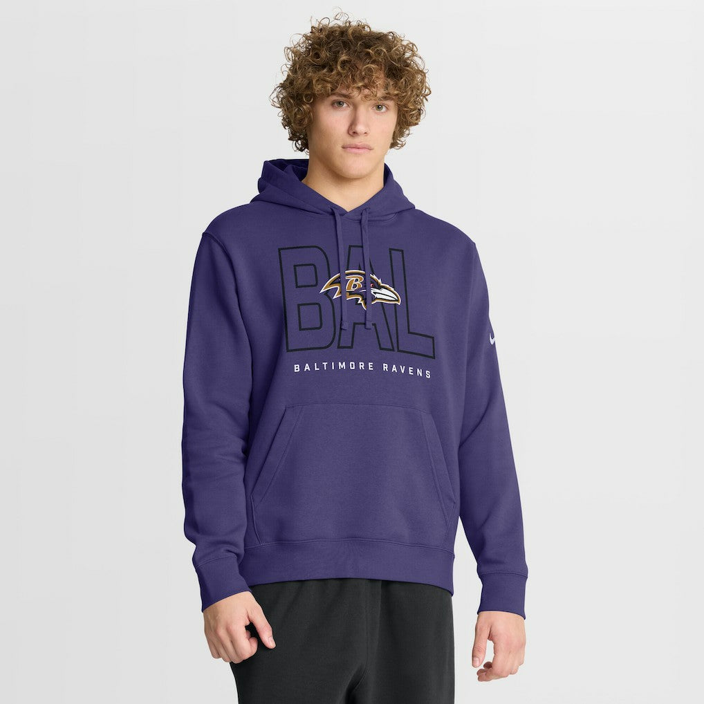 Baltimore Ravens Busted Play Club Fleece Pullover Hoodie Purple | Nike for Sale