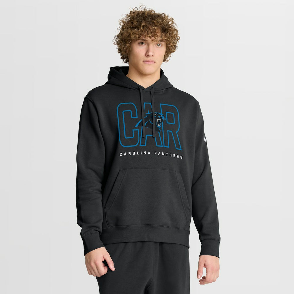 Carolina Panthers Busted Play Club Fleece Pullover Hoodie Black | Nike for Sale