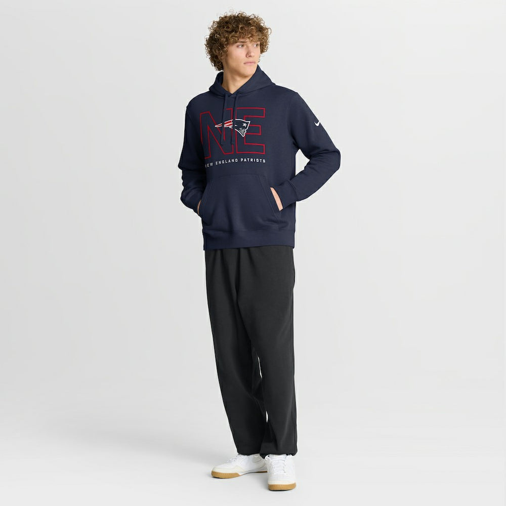 New England Patriots Busted Play Club Fleece Pullover Hoodie Navy | Nike for Sale