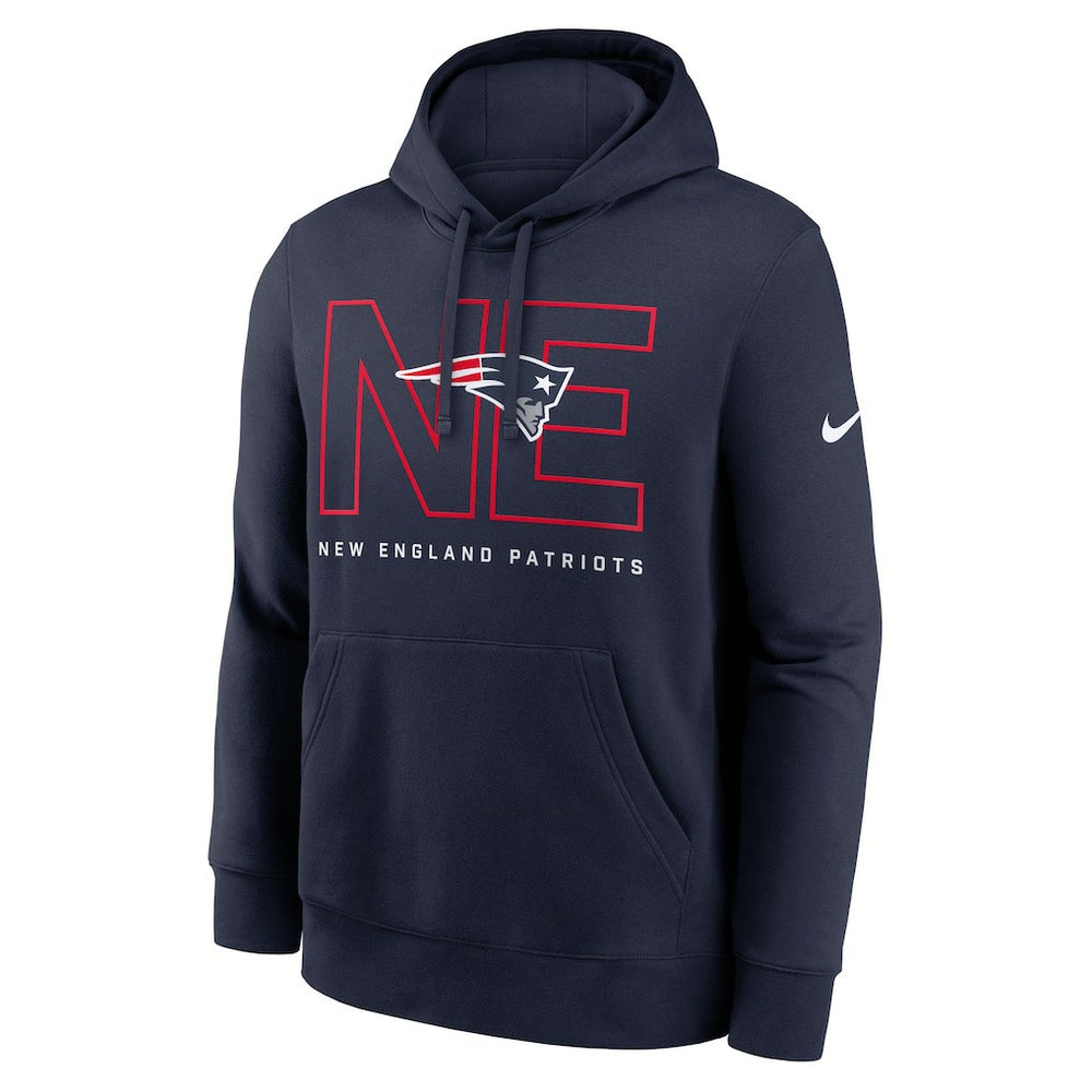 New England Patriots Busted Play Club Fleece Pullover Hoodie Navy | Nike for Sale