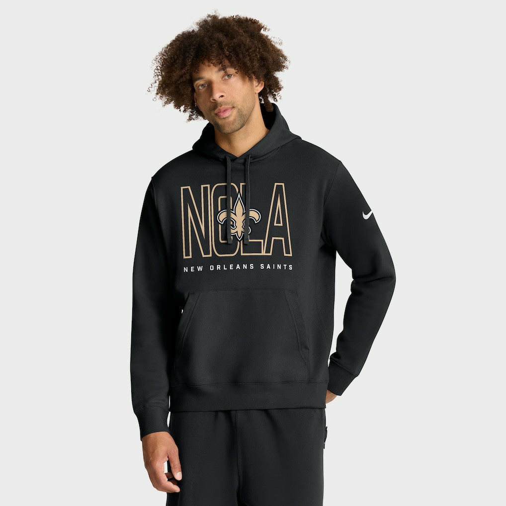 New Orleans Saints Busted Play Club Fleece Pullover Hoodie Black | Nike for Sale