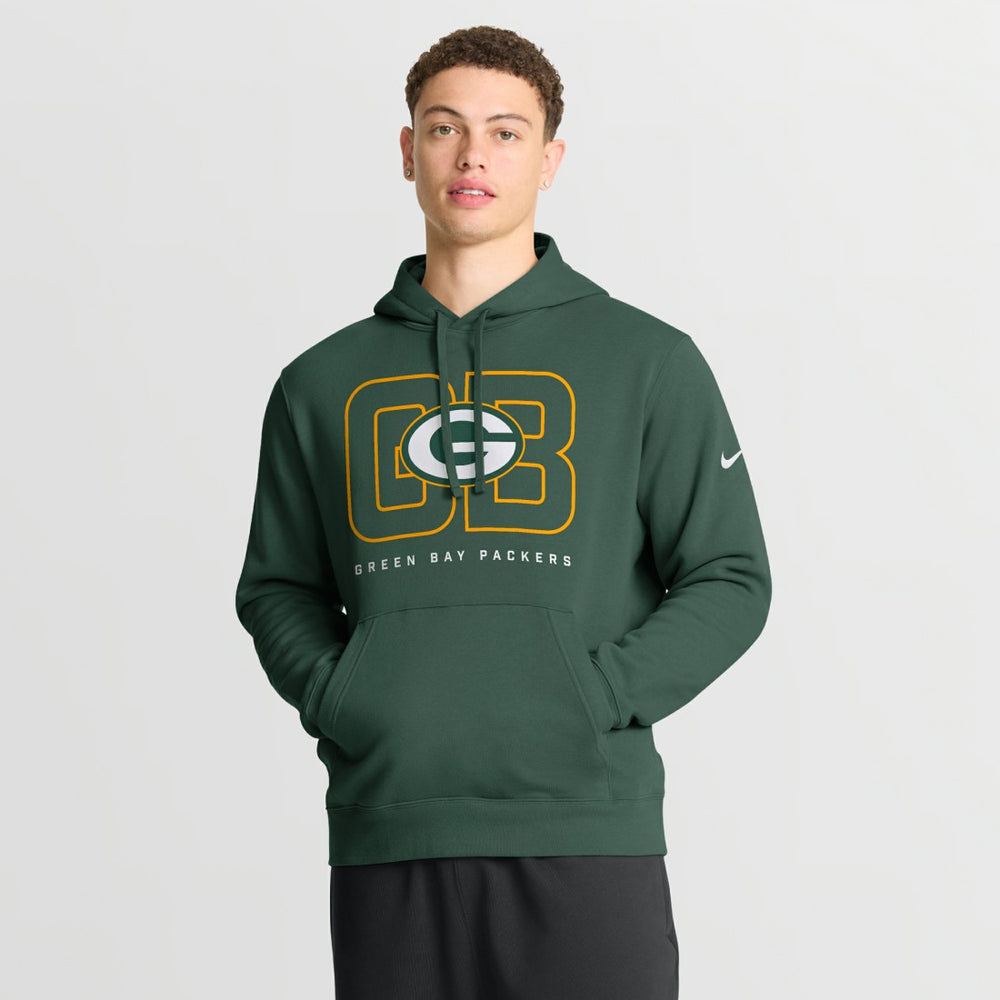 Green Bay Packers Busted Play Club Fleece Pullover Hoodie Green | Nike for Sale