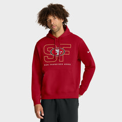 San Francisco 49ers Busted Play Club Fleece Pullover Hoodie Scarlet | Nike for Sale