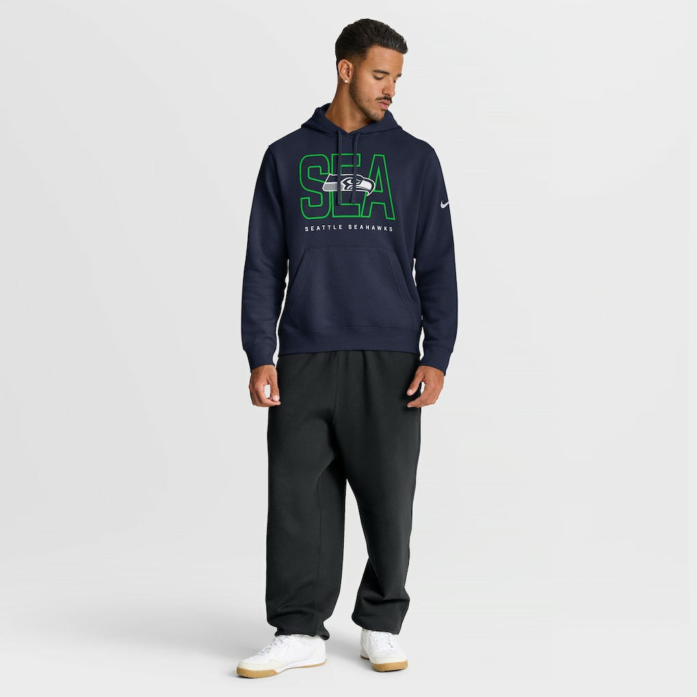Seattle Seahawks Busted Play Club Fleece Pullover Hoodie College Navy | Nike for Sale