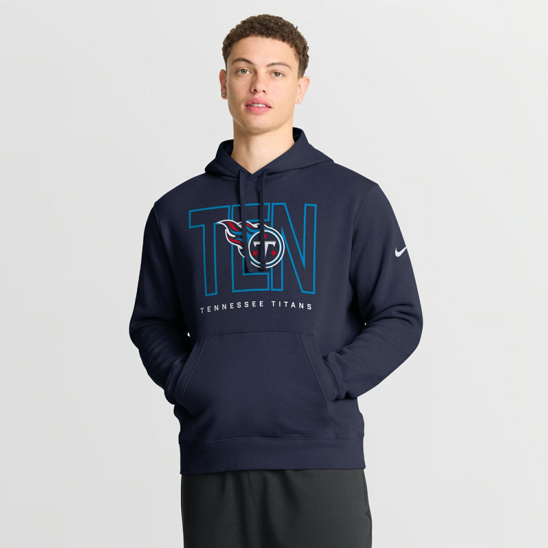 Tennessee Titans Busted Play Club Fleece Pullover Hoodie Navy | Nike for Sale