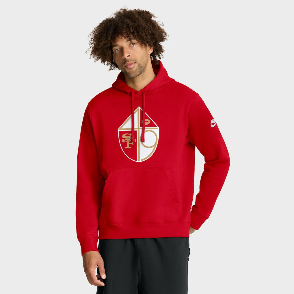 San Francisco 49ers Club Fleece Pullover Hoodie Scarlet | Nike for Sale