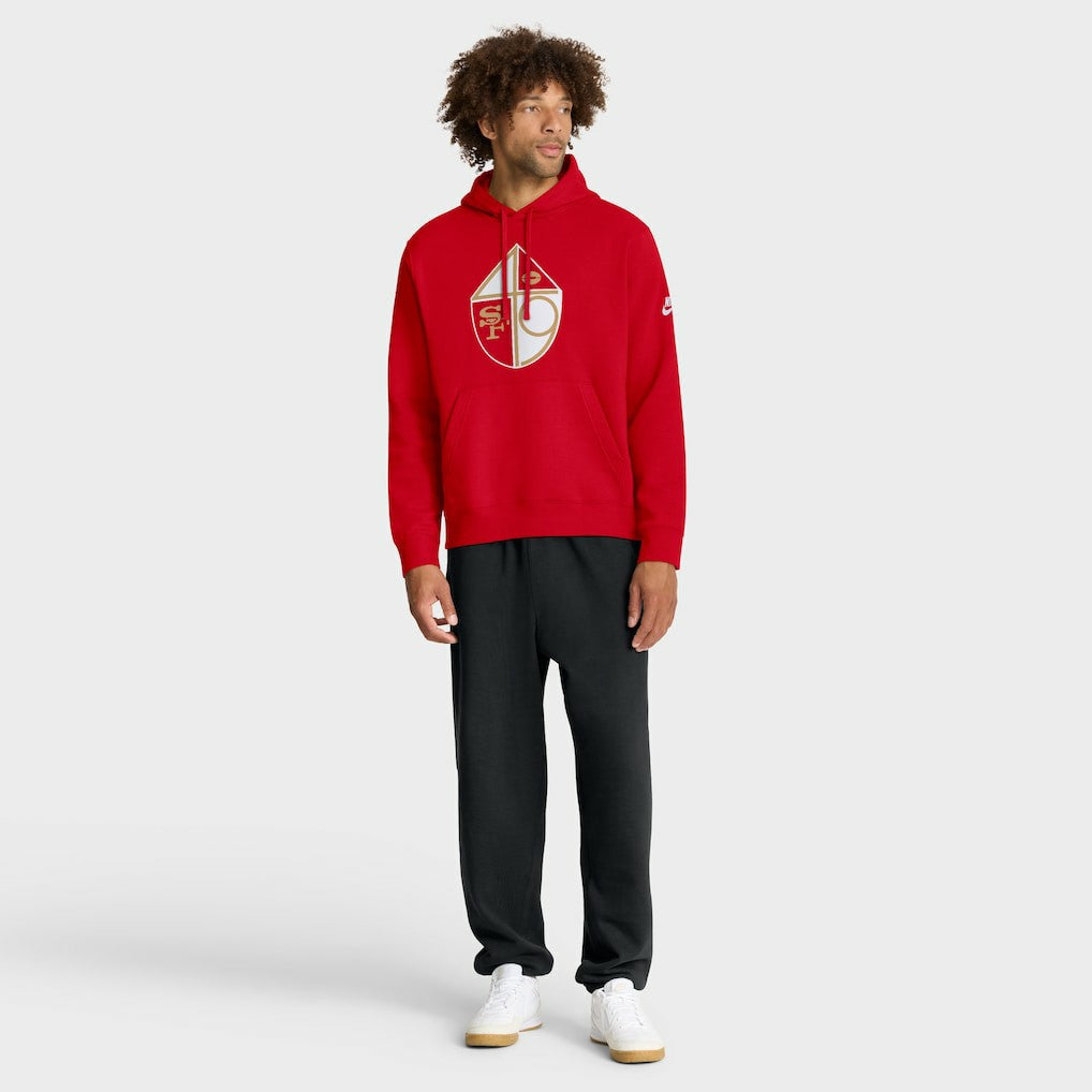 San Francisco 49ers Club Fleece Pullover Hoodie Scarlet | Nike for Sale