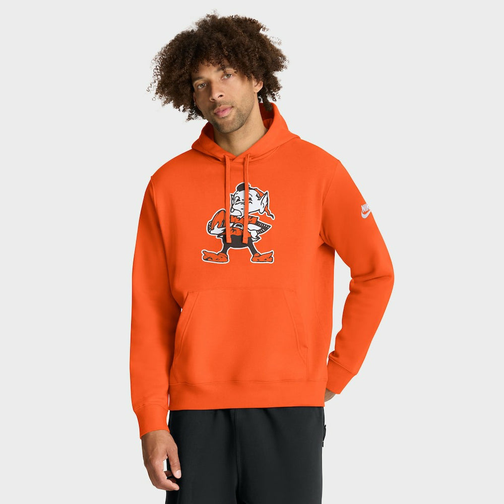 Cleveland Browns Club Fleece Pullover Hoodie Orange | Nike for Sale