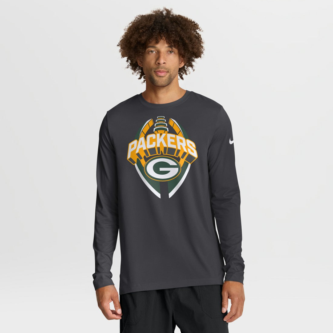 Green Bay Packers Primetime Legend Icon Performance Long Sleeve T-Shirt Anthracite | Nike for Sale