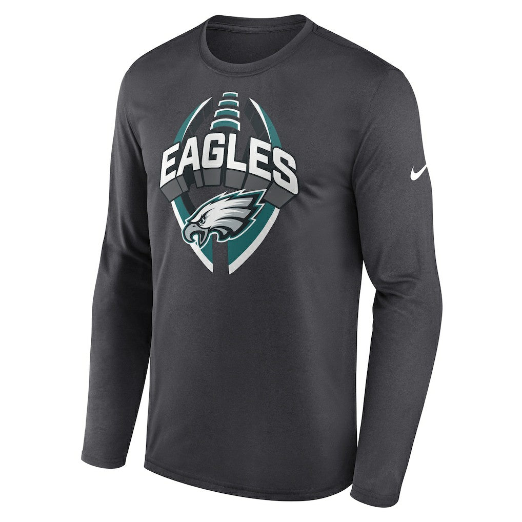 Philadelphia Eagles Primetime Legend Icon Performance Long Sleeve T-Shirt Anthracite | Nike for Sale