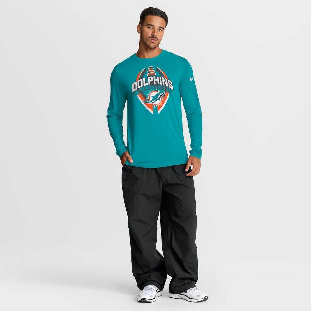 Miami Dolphins Primetime Legend Icon Performance Long Sleeve T-Shirt Aqua | Nike for Sale