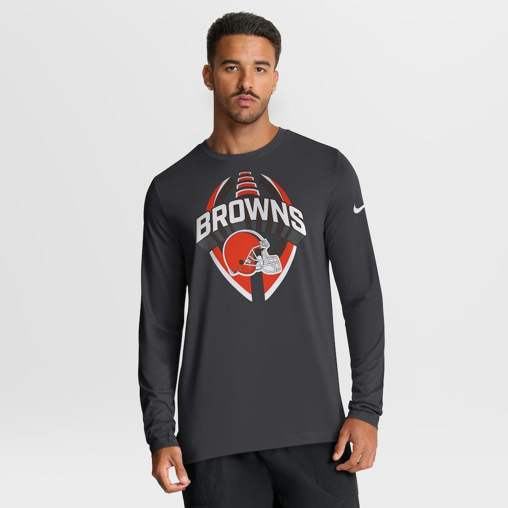 Cleveland Browns Primetime Legend Icon Performance Long Sleeve T-Shirt Anthracite | Nike for Sale